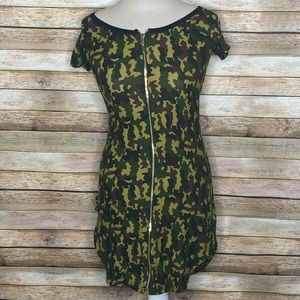 Zip up Dress| Camo Print| Small